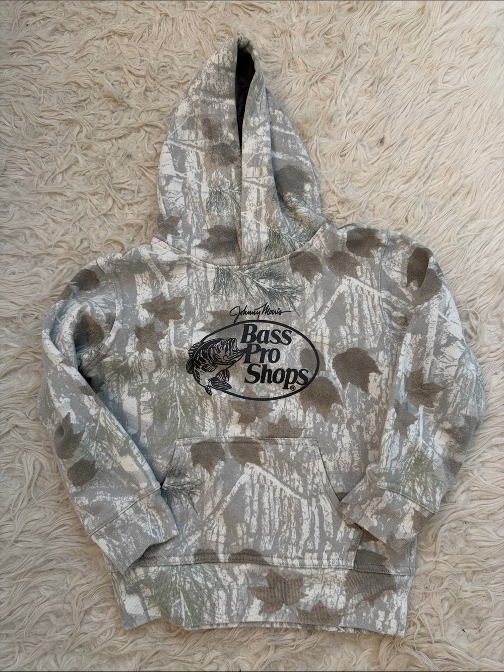 Bass Pro Shops kids Camo Crewneck Hoodie - Gray, Brown, Green